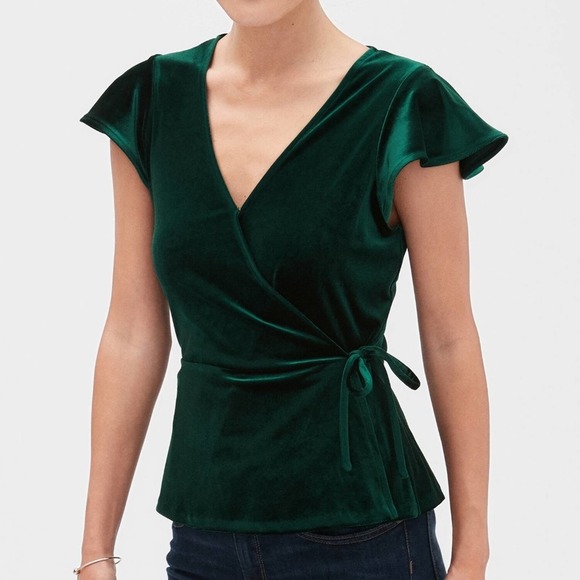 Banana Republic Nwt Green Velvet Wrap 